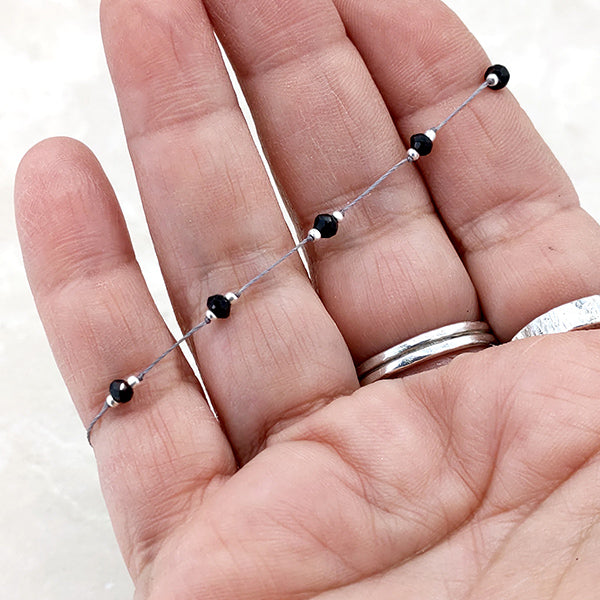 Simple Silk Bracelet Black Spinel 4