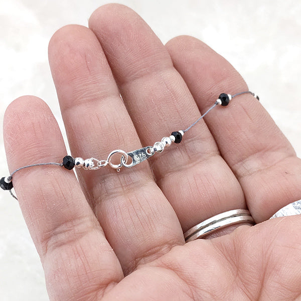 Simple Silk Bracelet Black Spinel 9