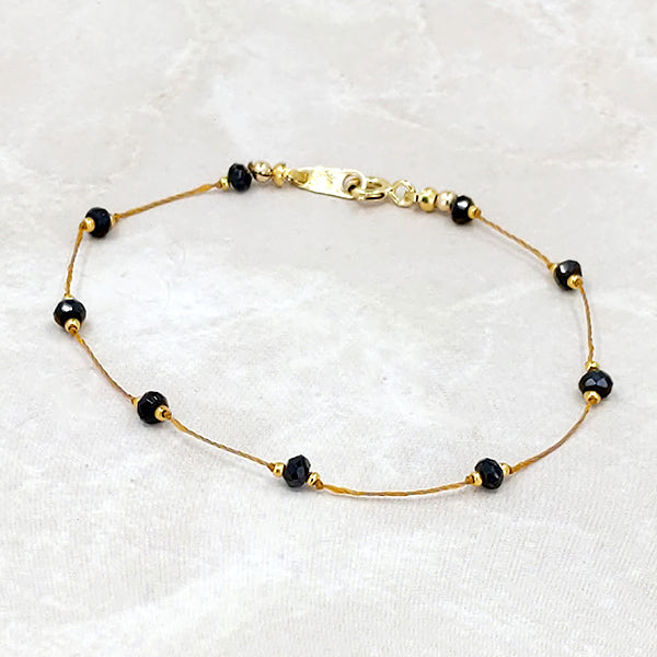 Simple Silk Bracelet Black Spinel 3