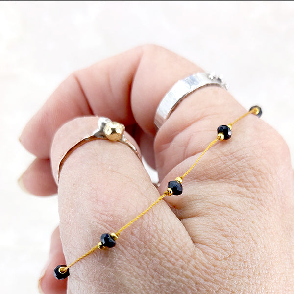 Simple Silk Bracelet Black Spinel 7