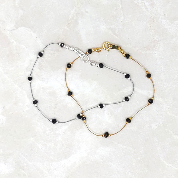 Simple Silk Bracelet Black Spinel 5