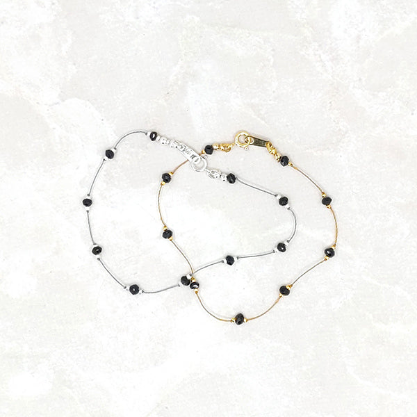 Simple Silk Bracelet Black Spinel 8