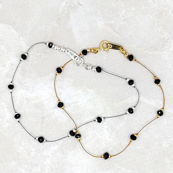 Simple Silk Bracelet Black Spinel 6