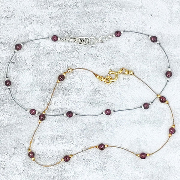 Simple Silk Bracelet Red Garnet