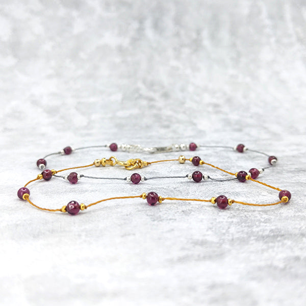 Simple Silk Bracelet Red Garnet