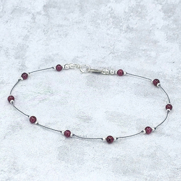 Simple Silk Bracelet Red Garnet 4