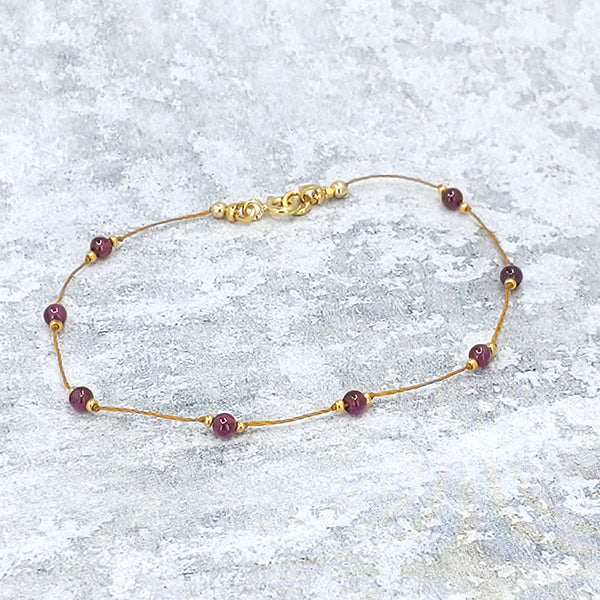 Simple Silk Bracelet Red Garnet