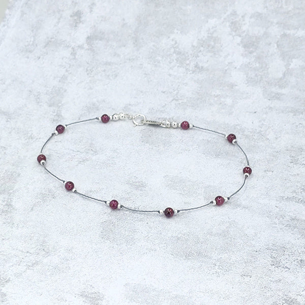 Simple Silk Bracelet Red Garnet