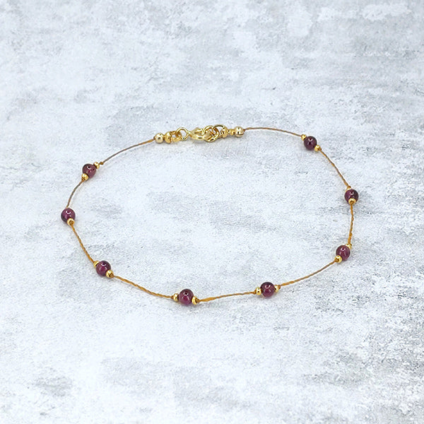 Simple Silk Bracelet Red Garnet