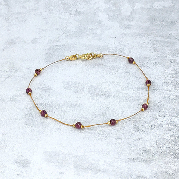 Simple Silk Bracelet Red Garnet 7