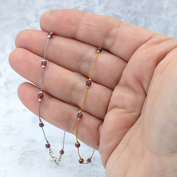 Simple Silk Bracelet Red Garnet 8