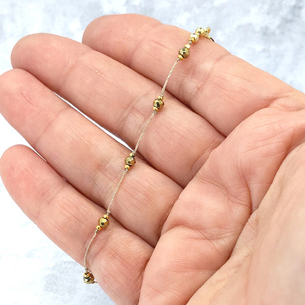 Simple Silk Bracelet Golden Pyrite 5