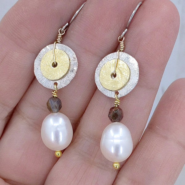 Double Happy 14k Gold Earrings 12