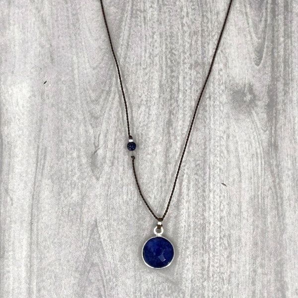 Circle of Lapis Gemstone Pendant 2