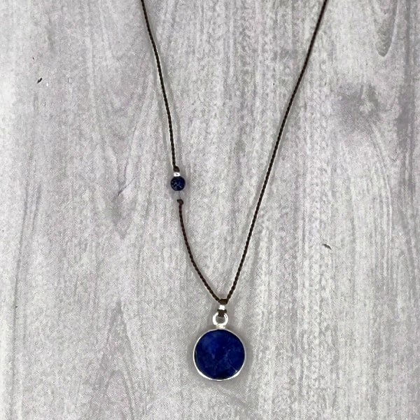 Circle of Lapis Gemstone Pendant 3