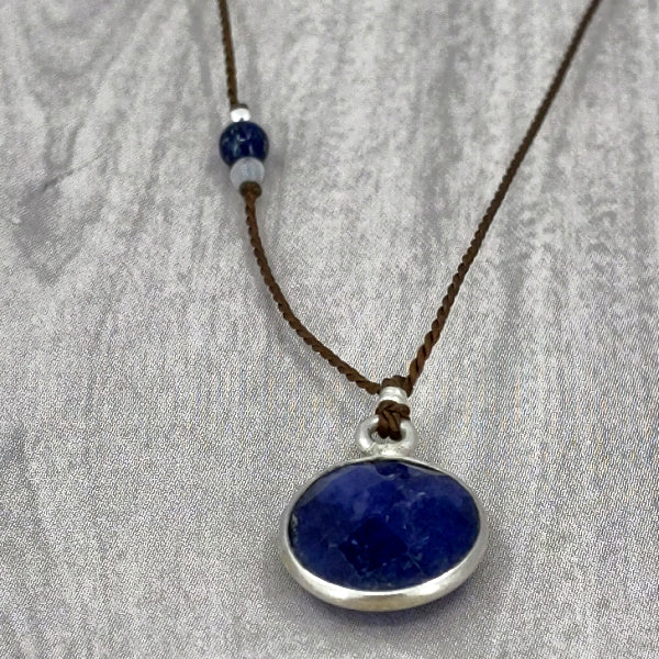 Circle of Lapis Gemstone Pendant