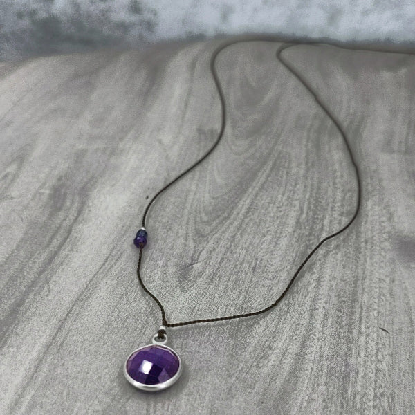Circle of Amethyst Gemstone Pendant 1