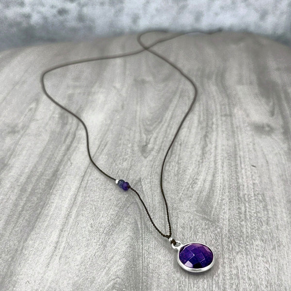 Circle of Amethyst Gemstone Pendant 3
