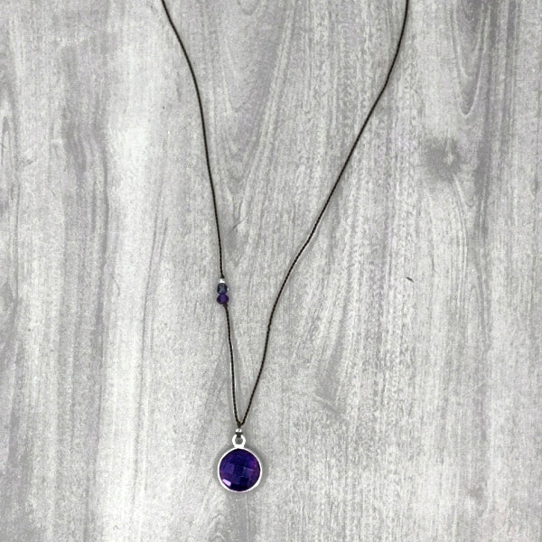 Circle of Amethyst Gemstone Pendant 4