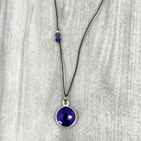 Circle of Amethyst Gemstone Pendant 2