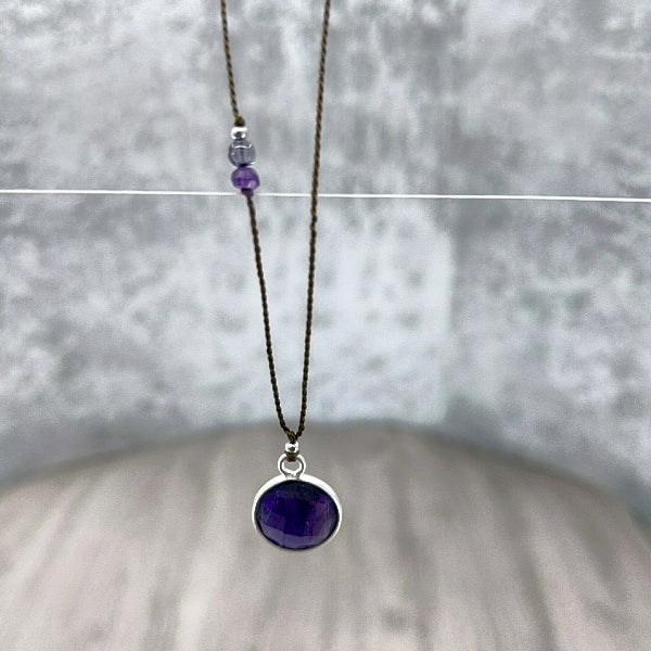 Circle of Amethyst Gemstone Pendant 6
