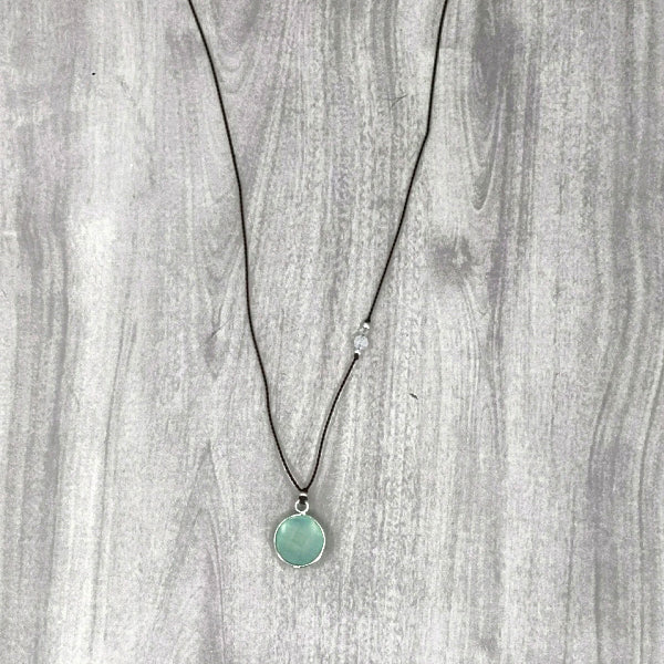 Circle of Chalcedony Gemstone Pendant 3