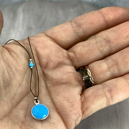 Circle of Turquoise Gemstone Pendant 4
