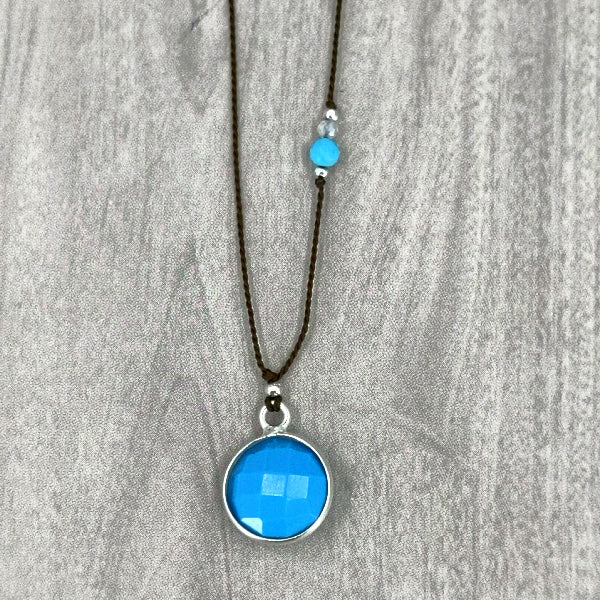 Circle of Turquoise Gemstone Pendant 3