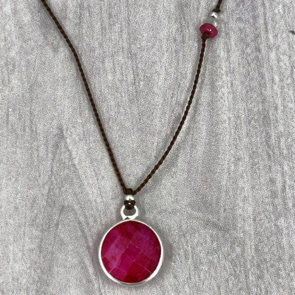 Circle of Ruby Gemstone Pendant