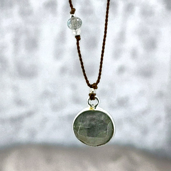 Circle of Labradorite Gemstone Pendant 6