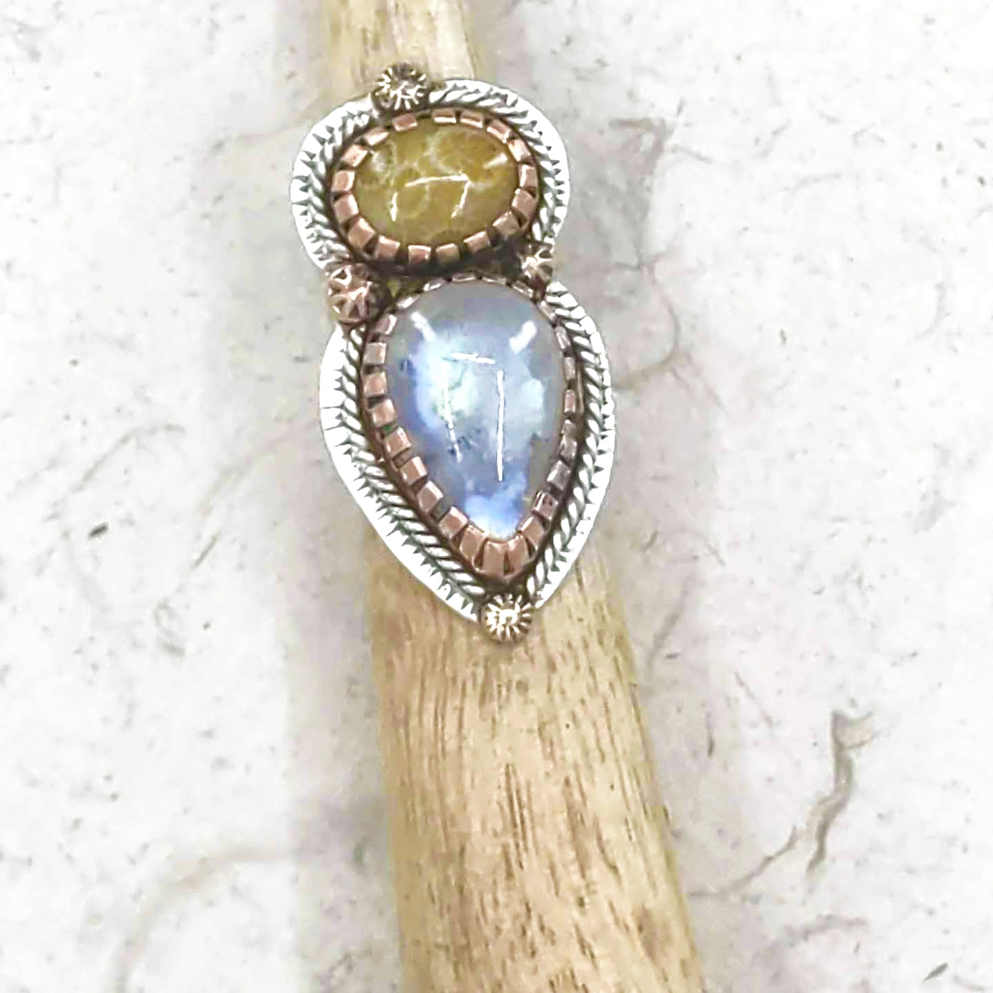 Fossil and Moon Statement Ring 6