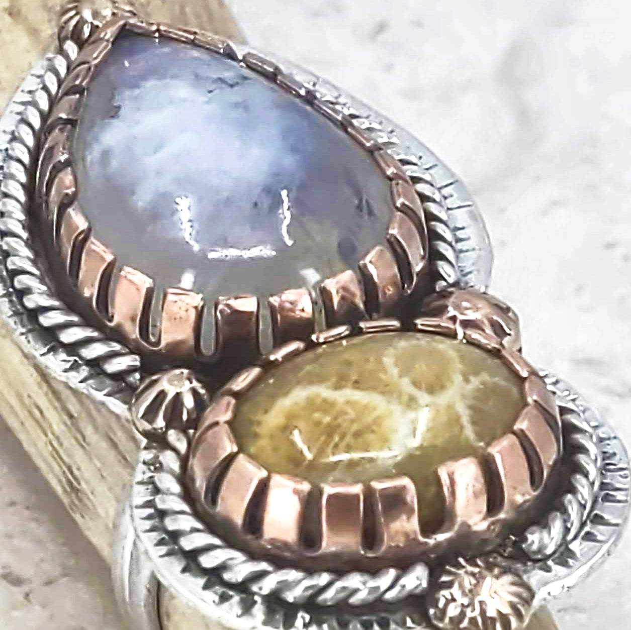 Fossil and Moon Statement Ring 7