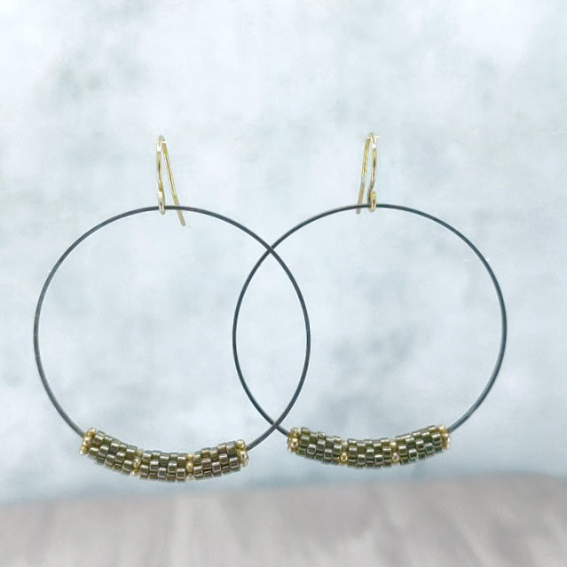 Bella Black Hoop Earrings