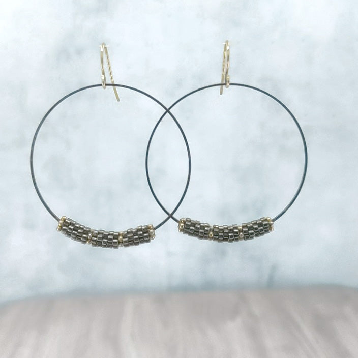 Bella Black Hoop Earrings