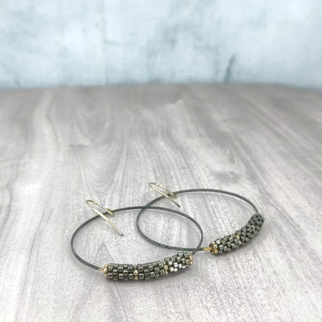 Bella Black Hoop Earrings