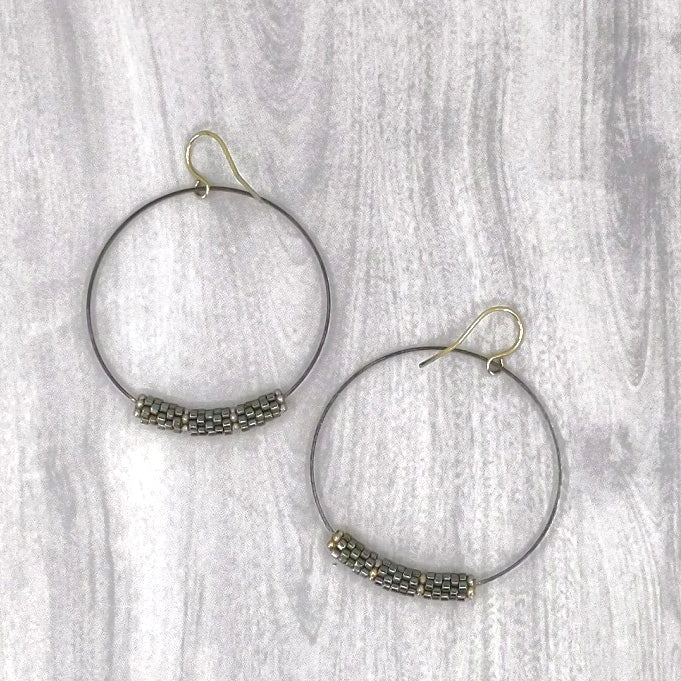 Bella Black Hoop Earrings