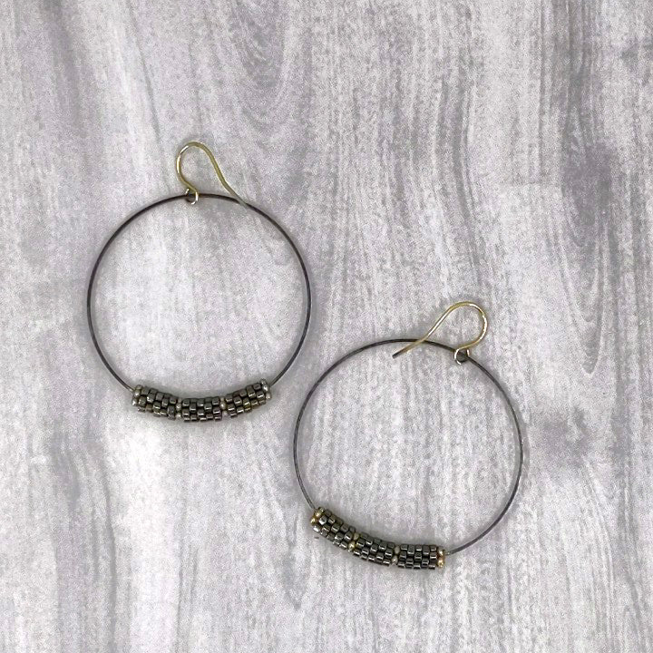 Bella Black Hoop Earrings