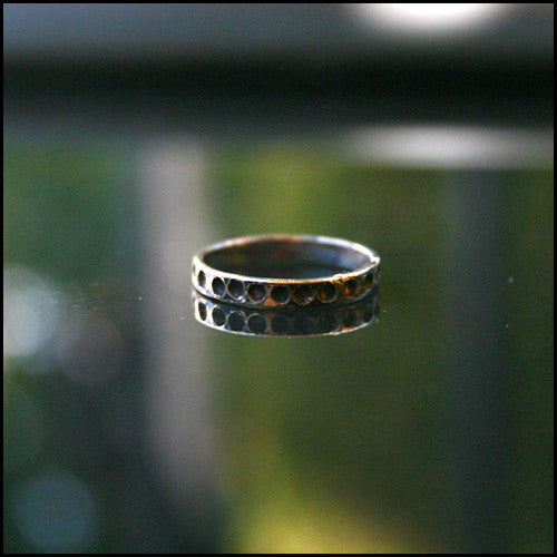 Oxidized Dimple Stacker Ring , rings - No Roses Ore, No Roses Jewelry Artisan Jewelry Los Angeles - 1