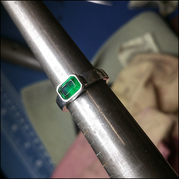 Emerald-cut Emerald Ring for Janet , ring - No Roses Custom, No Roses Jewelry Artisan Jewelry Los Angeles - 1