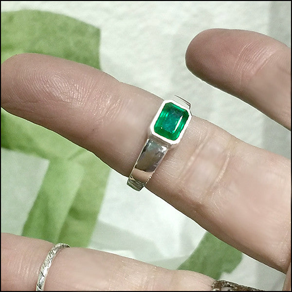 Emerald-cut Emerald Ring for Janet , ring - No Roses Custom, No Roses Jewelry Artisan Jewelry Los Angeles - 2