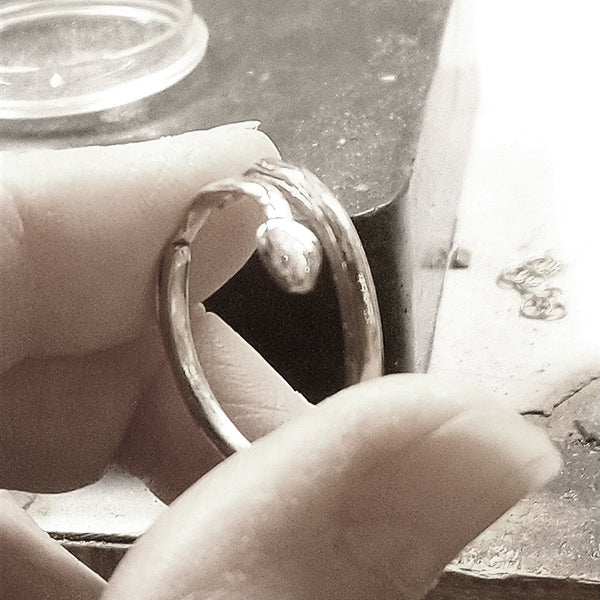 Custom 14k Gold Snake Wedding Ring for Mark
