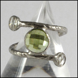 Bespoke Peridot and White Gold Artisan Engagement Ring , rings - No Roses Custom, No Roses Jewelry Artisan Jewelry Los Angeles - 7 7