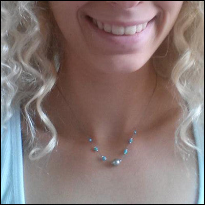 Custom Turquoise and Pearl Necklace for Nanna , Necklace - No Roses Custom, No Roses Jewelry Artisan Jewelry Los Angeles