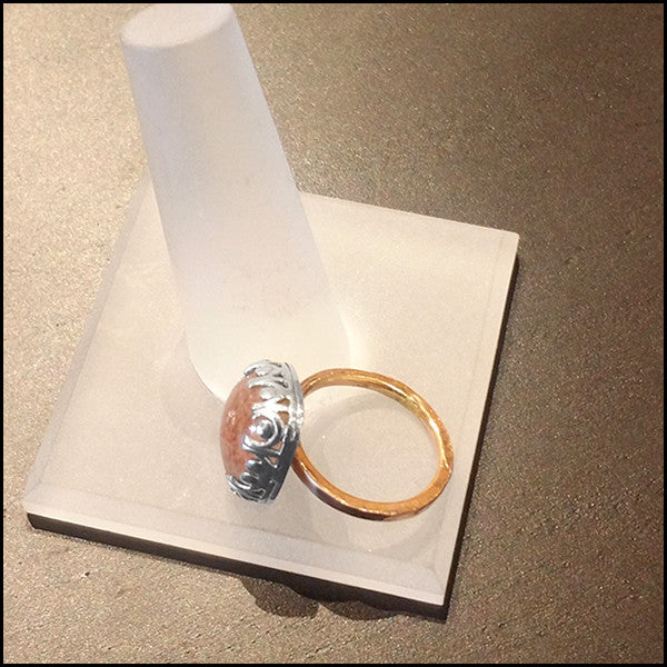 Big Bezel Sunstone Ring , rings - No Roses Earthen, No Roses Jewelry Artisan Jewelry Los Angeles - 4 4