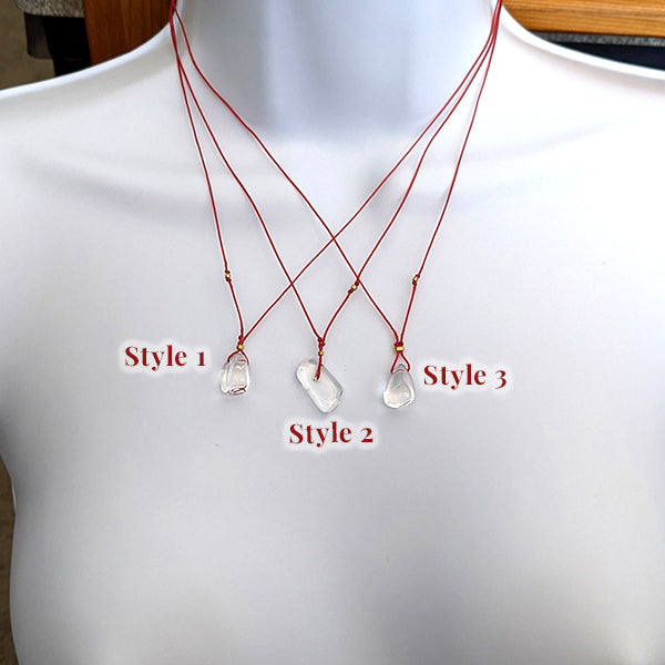 Akane Clear Quartz Minimalist Gemstone Pendant 2