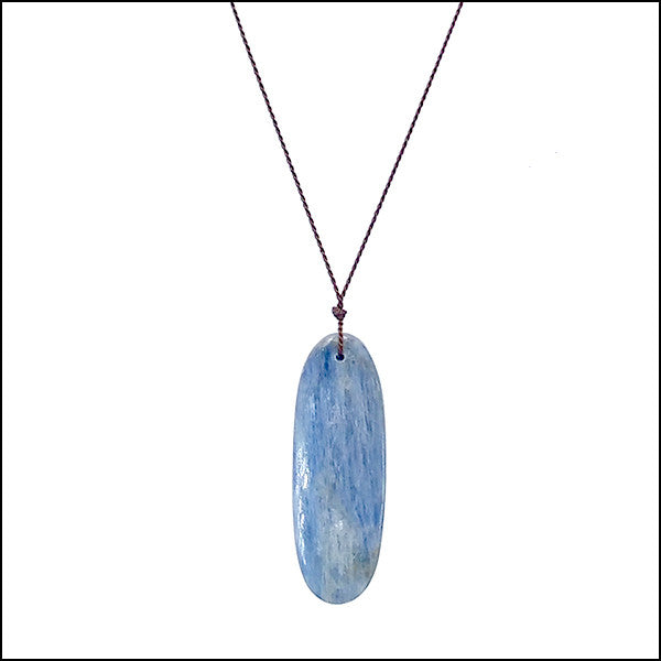 Oval Blue Kyanite Gemstone Pendant 1