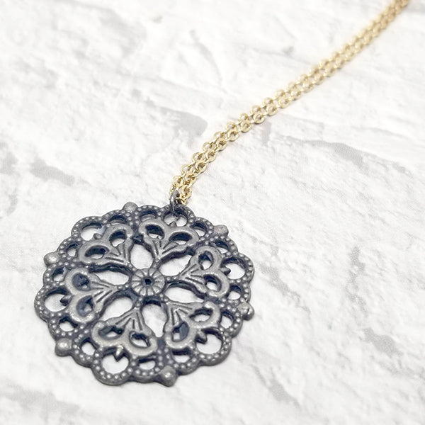 Mandala 01 Mixed Metals Pendant 2