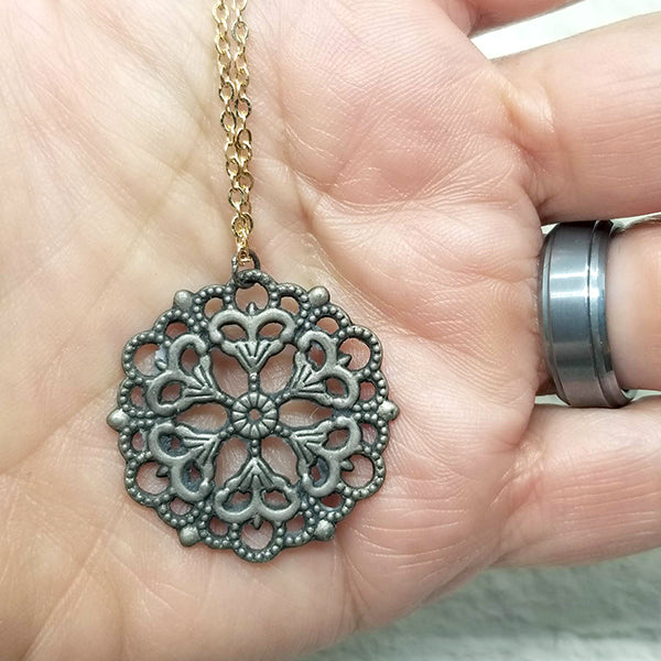 Mandala 01 Mixed Metals Pendant 3