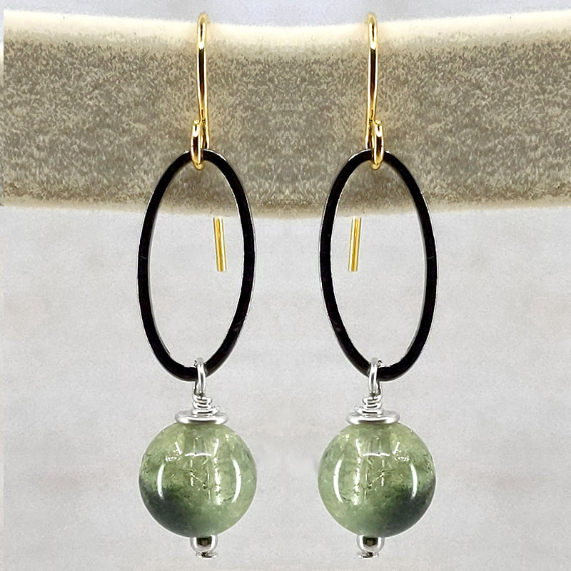 Satellite Earrings, Aventurine