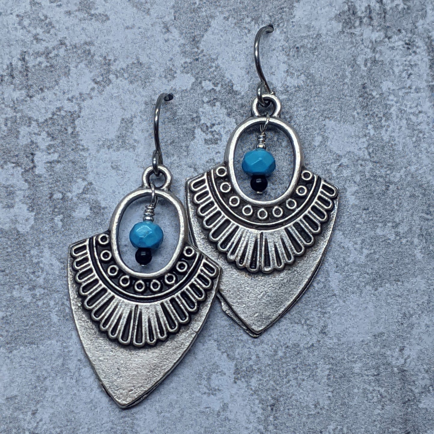 Chickasaw Turquoise Drop Earrings